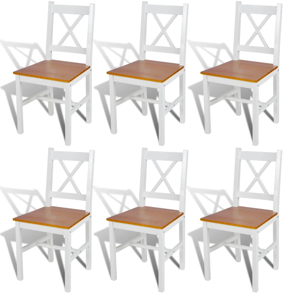 Dining Chairs 6 pcs Pinewood
