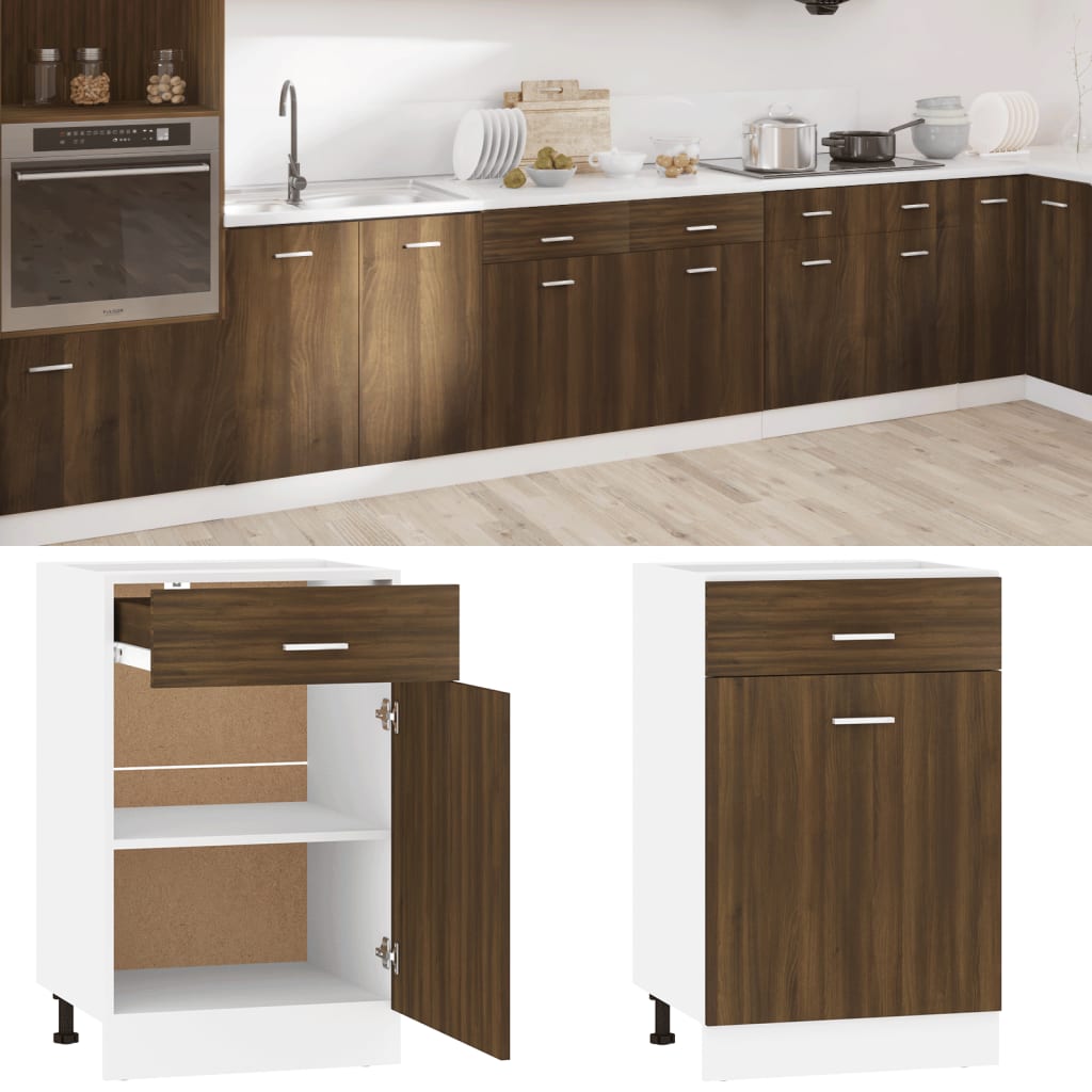 Drawer Bottom Cabinet Oak 50x46x81,5 cm Engineered Wood
