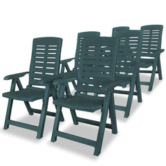 Reclining Garden Chairs 6 pcs Plastic