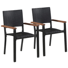 Outdoor Chairs 2 pcs Poly Rattan