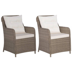 Outdoor Chairs with Cushions 2 pcs Poly Rattan