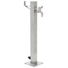 Garden Water Column Stainless Steel Square 65 cm