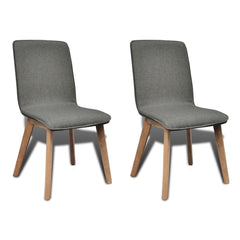 Oak Indoor Fabric Dining Chair Set 2 pcs Dark