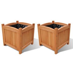 Wooden Raised Bed 30 x 30 x 30 cm Set of 2