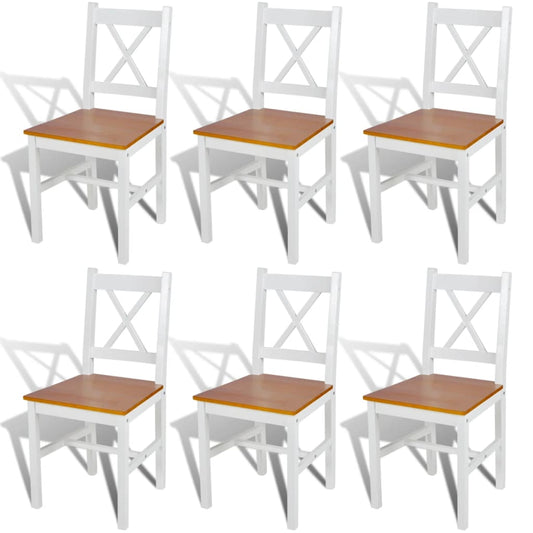 Dining Chairs 6 pcs  Pinewood