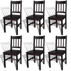 Dining Chairs 6 pcs Dark  Pinewood