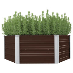 Raised Garden Bed  129x129x46 cm Galvanised Steel