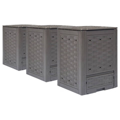 Garden Composters 3 pcs  60x60x83 cm 900 L Plastic Rattan