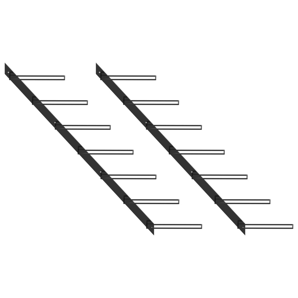 Wall-mounted Wine Racks for 14 Bottles 2 pcs  Metal