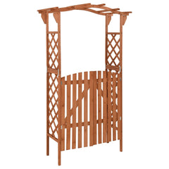 Pergola with Gate 116x40x204 cm Solid Firwood