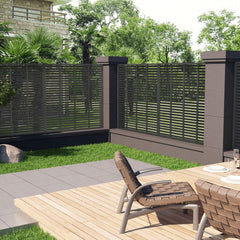 Louver Fence WPC 180x180 cm Dark