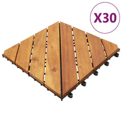 Decking Tiles 30 pcs  30x30 cm Solid Wood Acacia