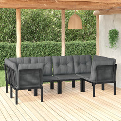 6 Piece Garden Lounge Set  and Grey Poly Rattan